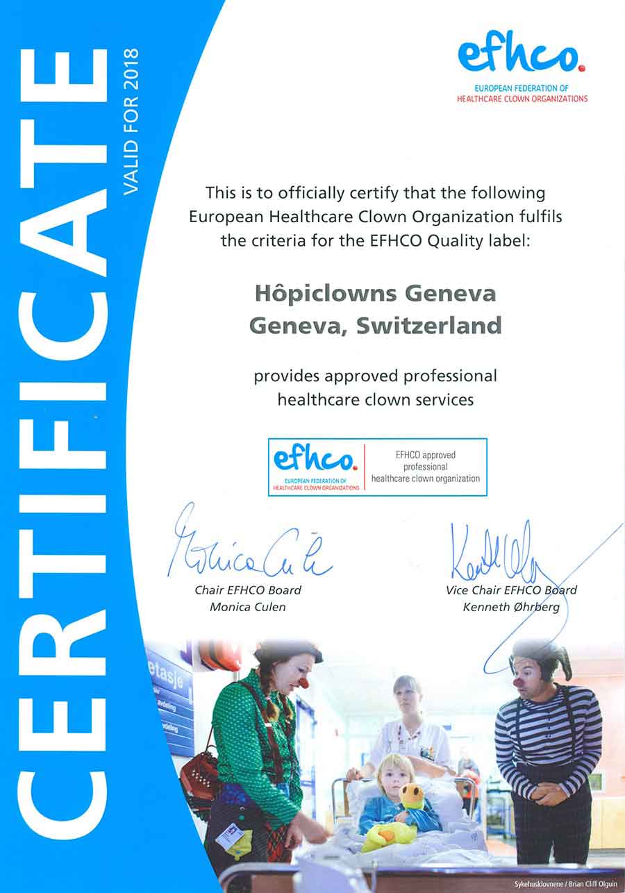 Hôpiclowns Certifical EFHCO
